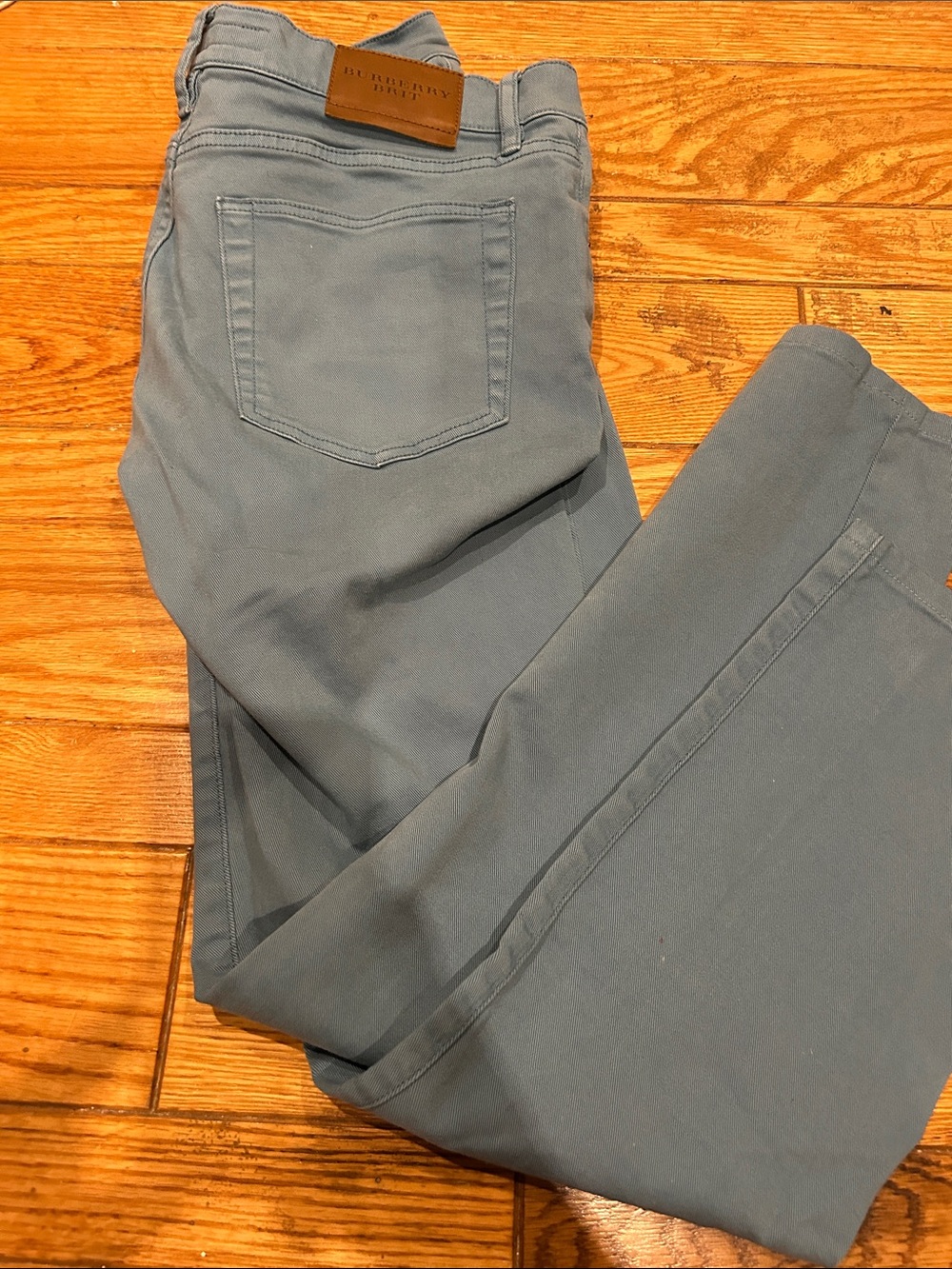 Burberry Men's Slim Straight Jeans in Dusty Blue